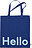 Borsa della spesa Design Letters Hello blu