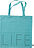 Borsa della spesa Design Letters Life turchese