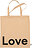 Borsa della spesa Design Letters Love beige