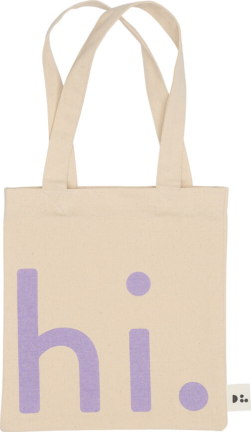 Borsa multiuso Design Letters Hi piccola beige-viola