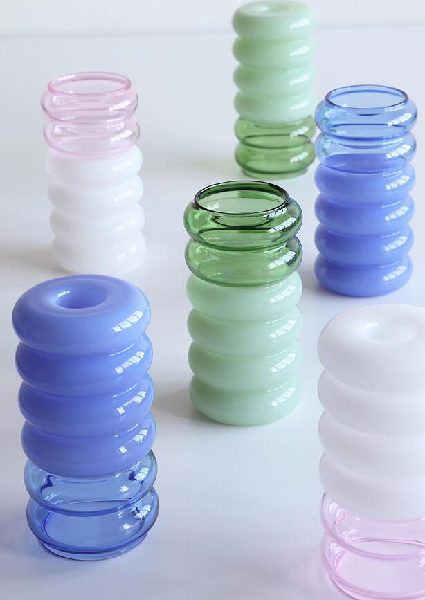 Bubble Vase et Bougeoir 2-en-1, bleu