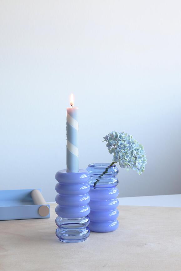 Bubble Vase et Bougeoir 2-en-1, bleu