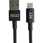 Cablu USB Design Letters negru pentru iPhone/iPad