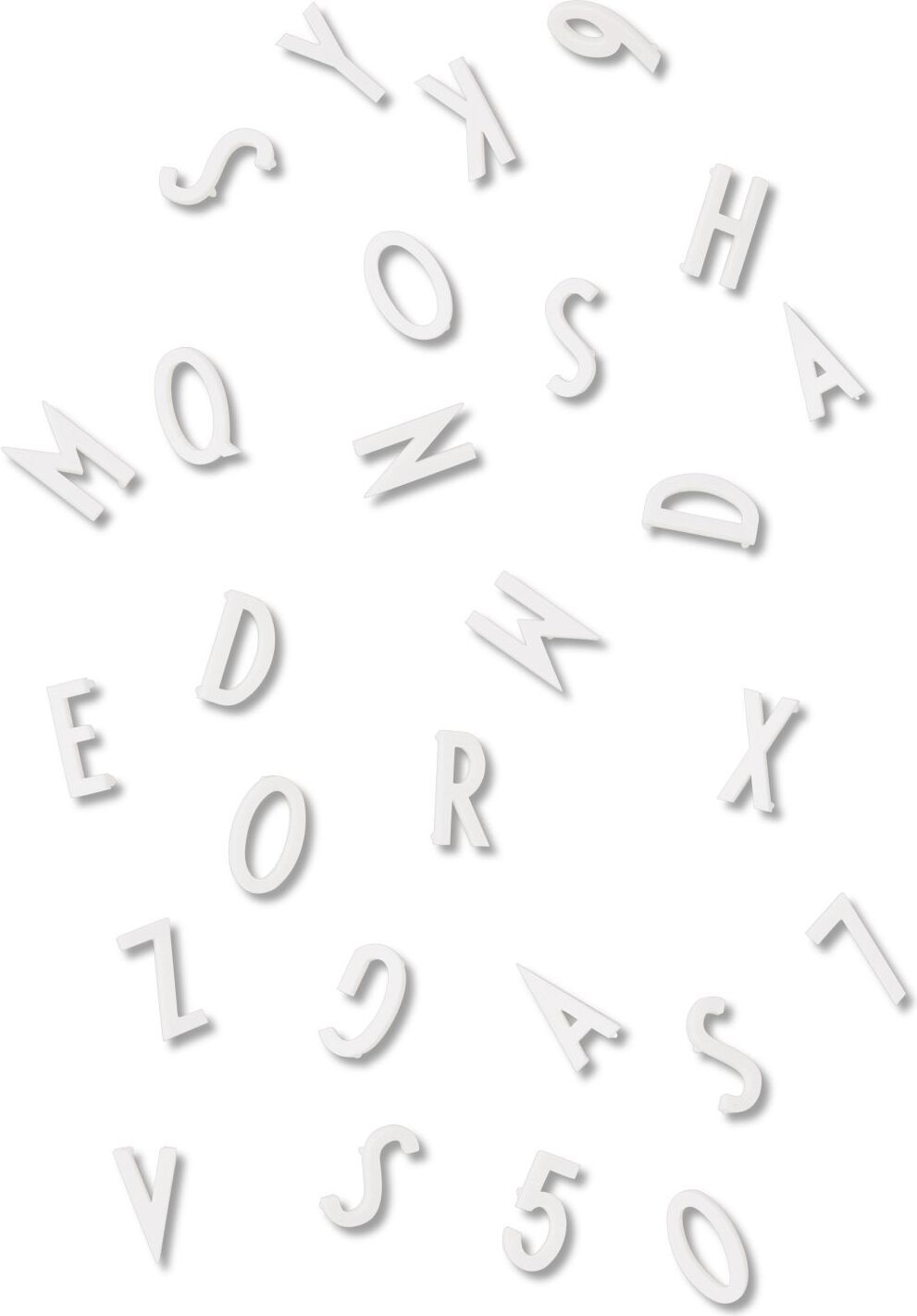 Design Letters Buchstaben und Zahlen für Tafeln klein weiß 128 El.