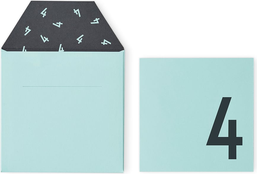 Design Letters Carte d'Anniversaire pour 4 ans, menthe