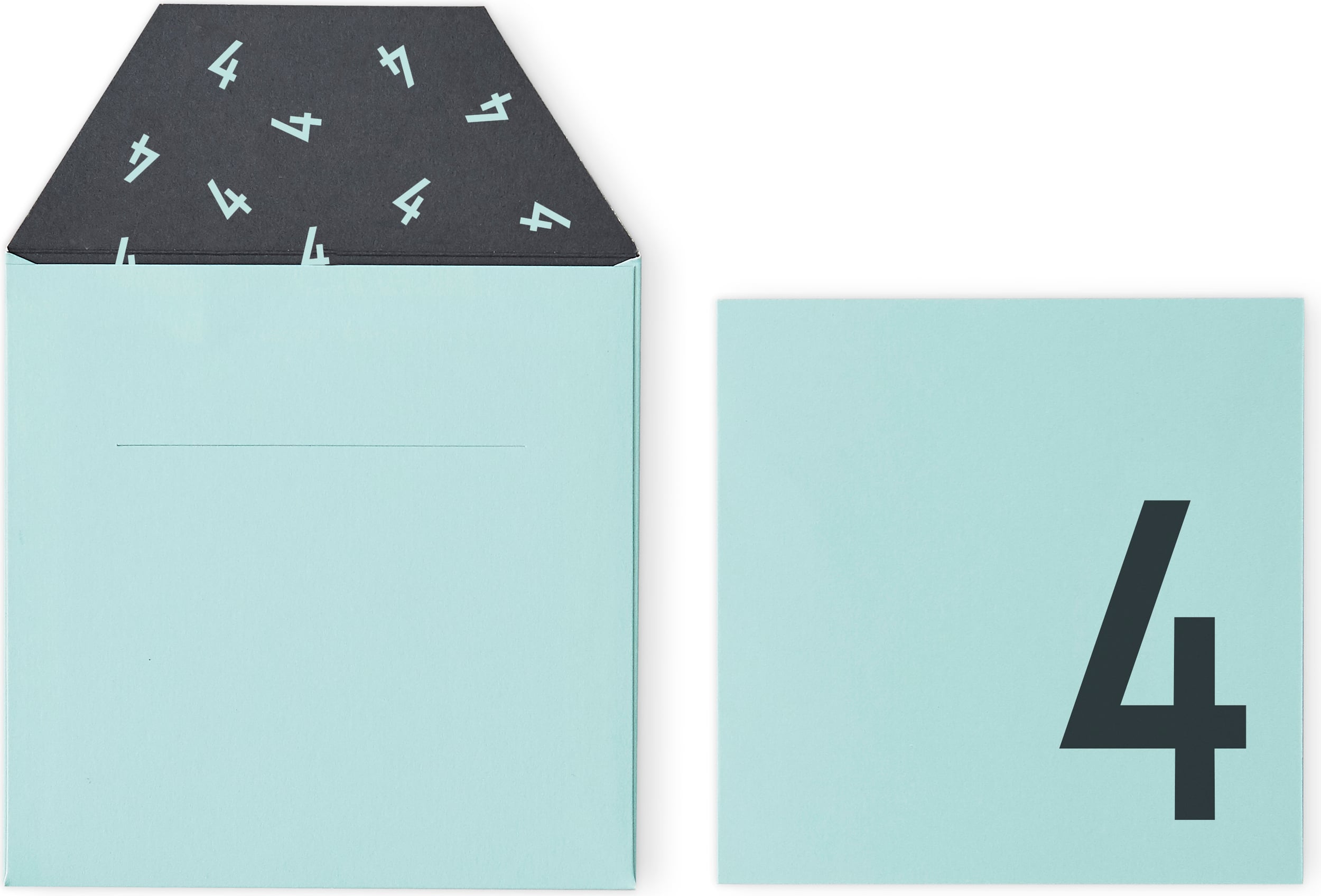 Design Letters Geburtstagskarte für Kinder 4 Jahre mintgrün