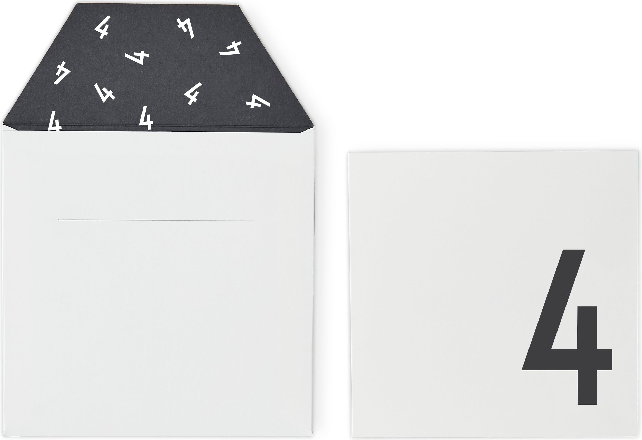 Design Letters Geburtstagskarte für Kinder 4 Jahre weiß