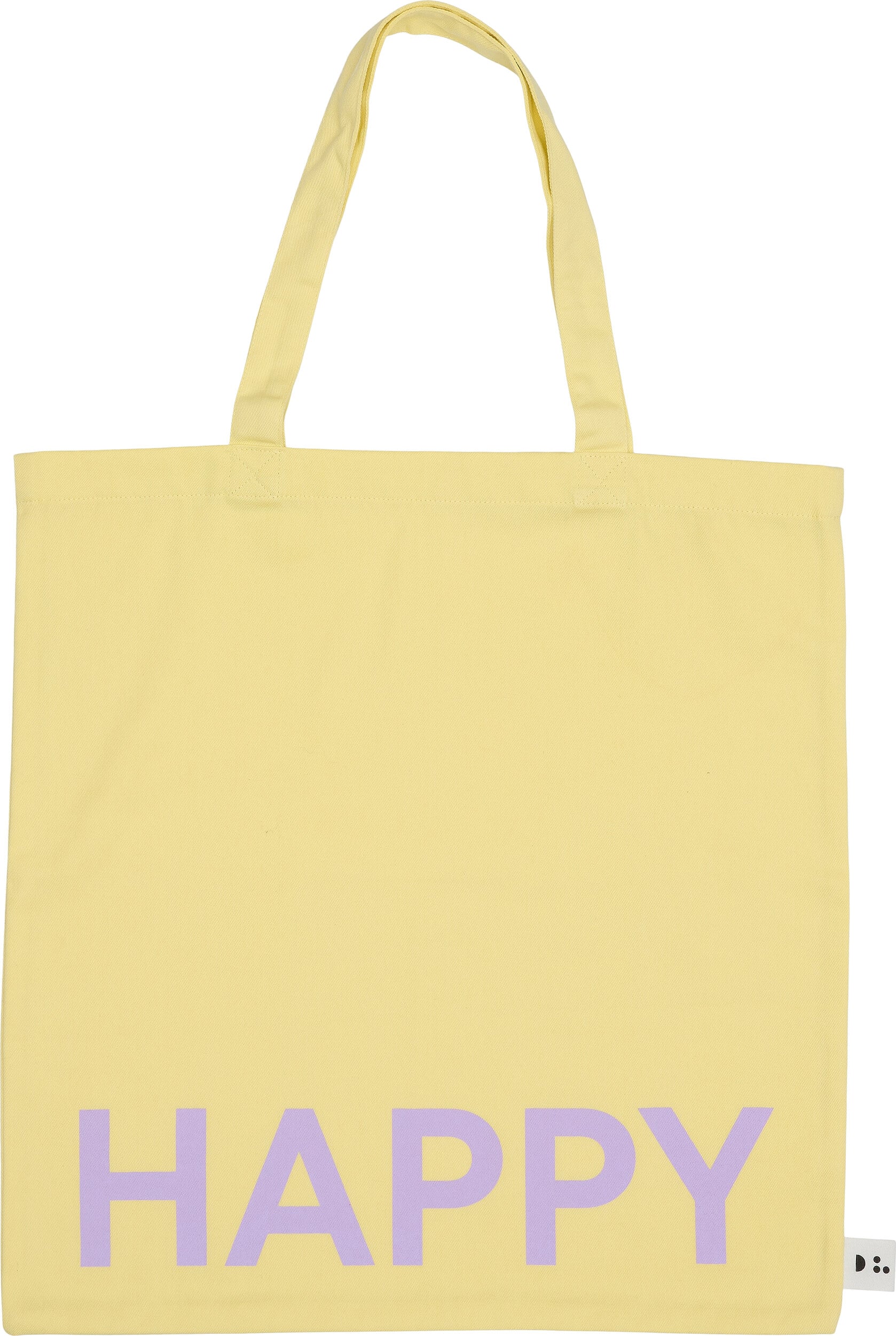 Design Letters Happy Einkaufstasche gelb