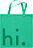 Design Letters Hi Nakupovalna torba, zelena