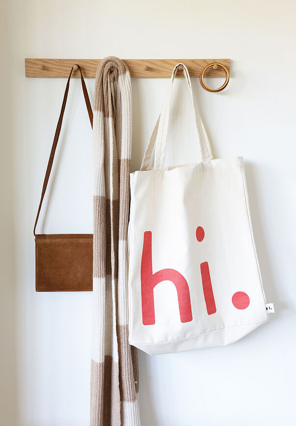 Design Letters Hi ΤΣΑΝΤΑ πολλαπλών χρήσεων, μπεζ-κοβάλτιου