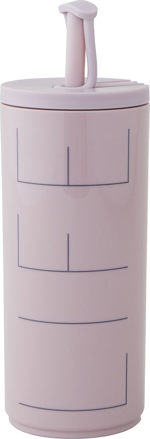 Design Letters Life Potovalni Lonček s slamico, 500 ml, sivkin