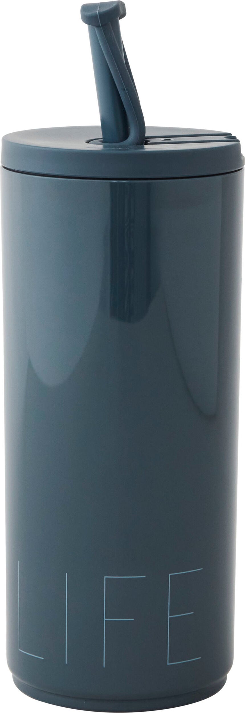 Design Letters Life Reisebecher 500 ml blau mit Strohhalm