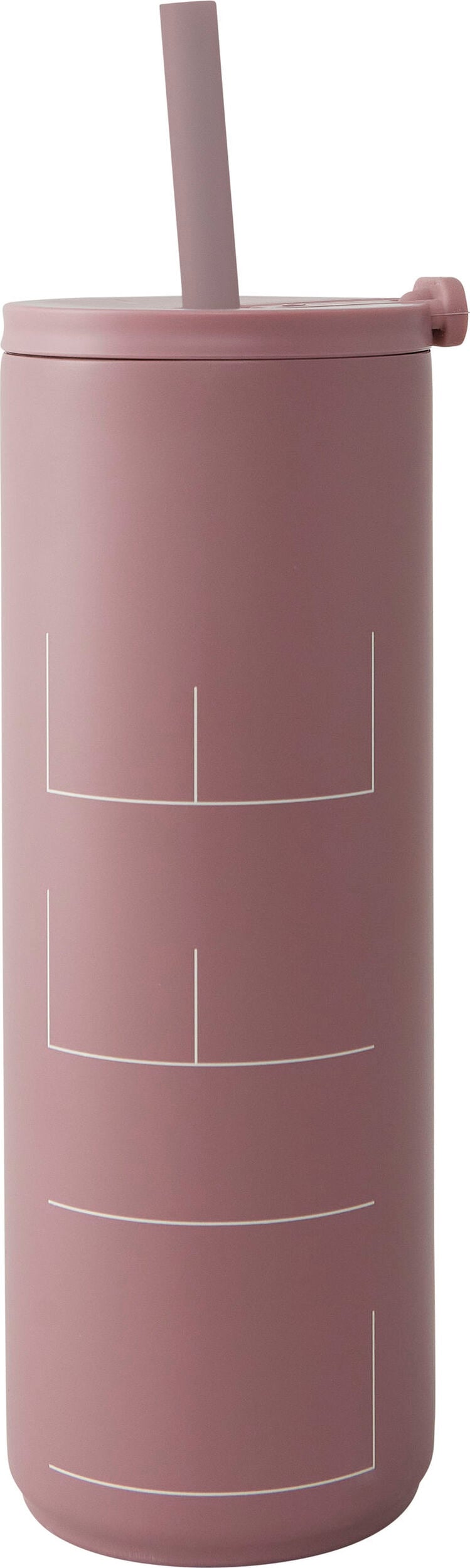 Design Letters Life Thermobecher 500 ml Altrosa mit Strohhalm