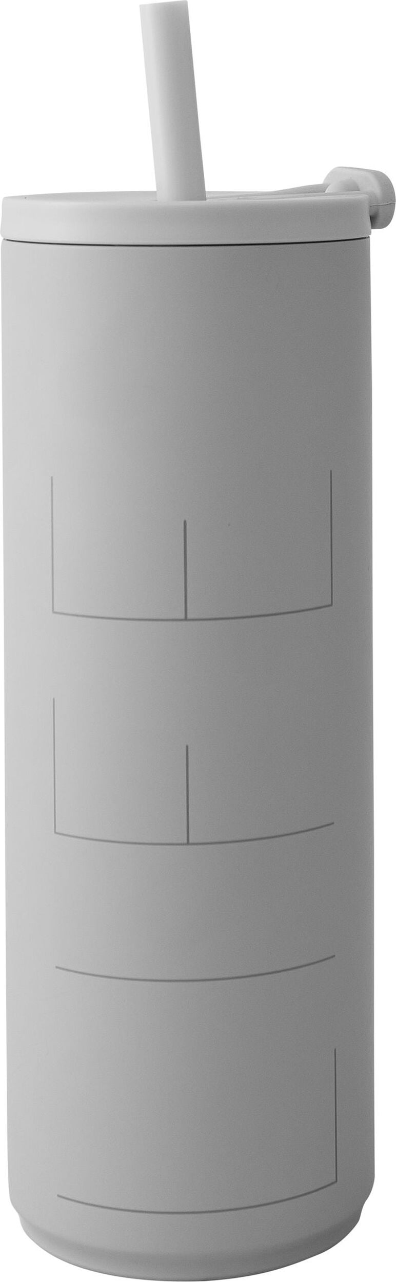 Design Letters Life Thermobecher 500 ml grau mit Strohhalm