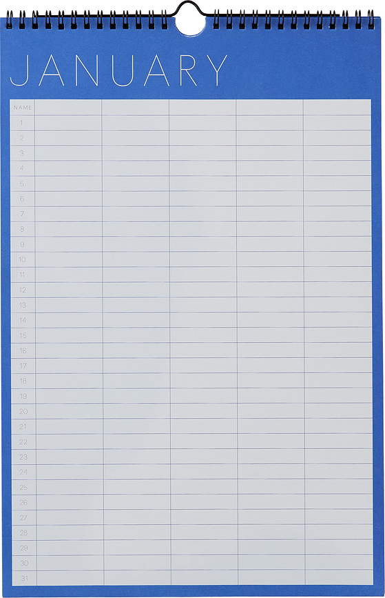 Design Letters Πλάνο μηνιαίο τοίχου, κοβάλτιο