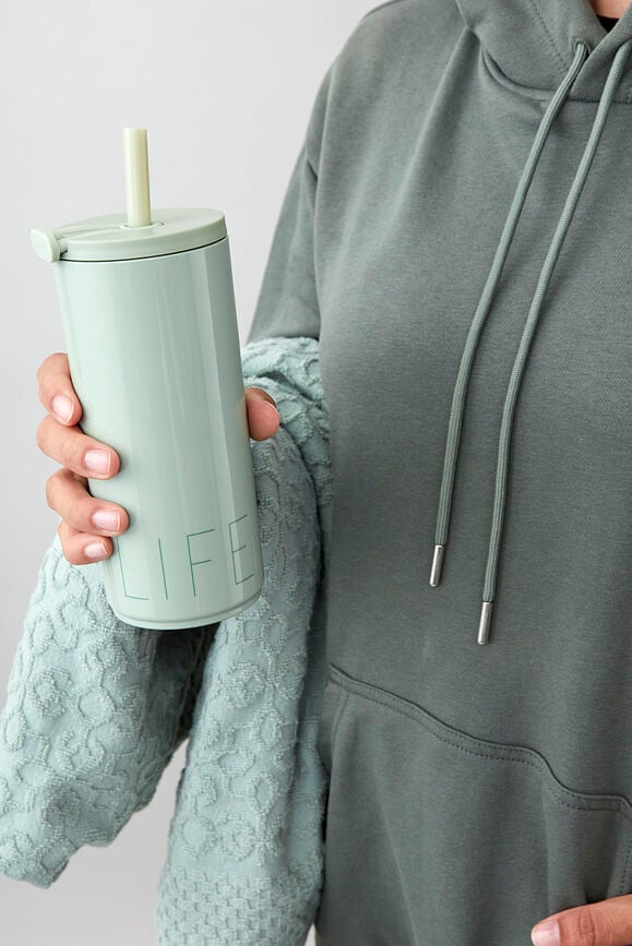 Design Letters Life Putna Šalica sa slamkom 500 ml plava