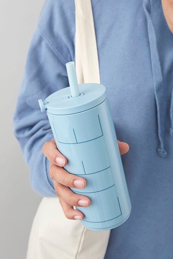 Design Letters Life Putna Šalica sa slamkom 500 ml plava