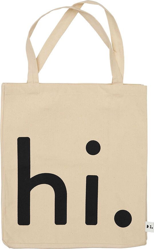 Design Letters Sac fourre-tout Hi, beige et noir