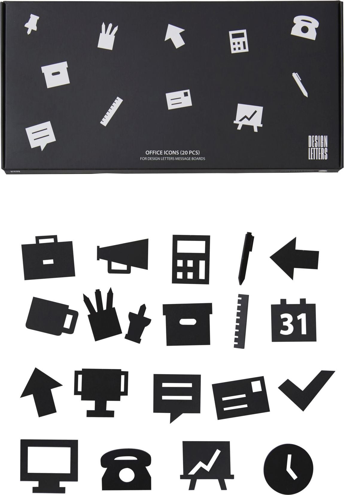 Design Letters Tafel-Icons office schwarz 20 St.