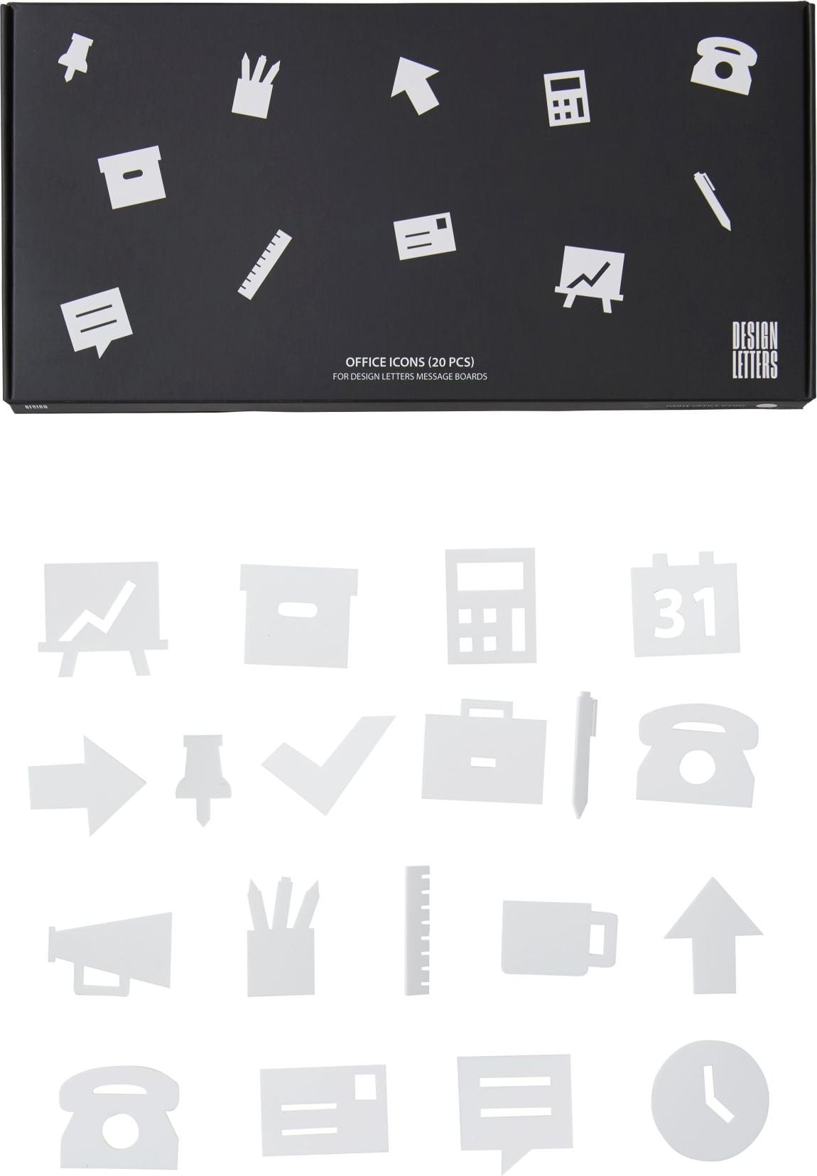 Design Letters Tafel-Icons office weiß 20 St.