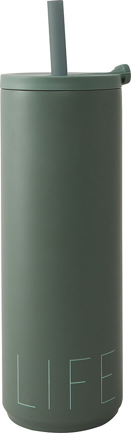 Design Letters Termo Lonček s slamico, 500 ml