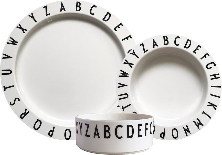 Eat & Learn Set de Vaisselle pour Enfant, en tritan, blanc, Set 3 pièces