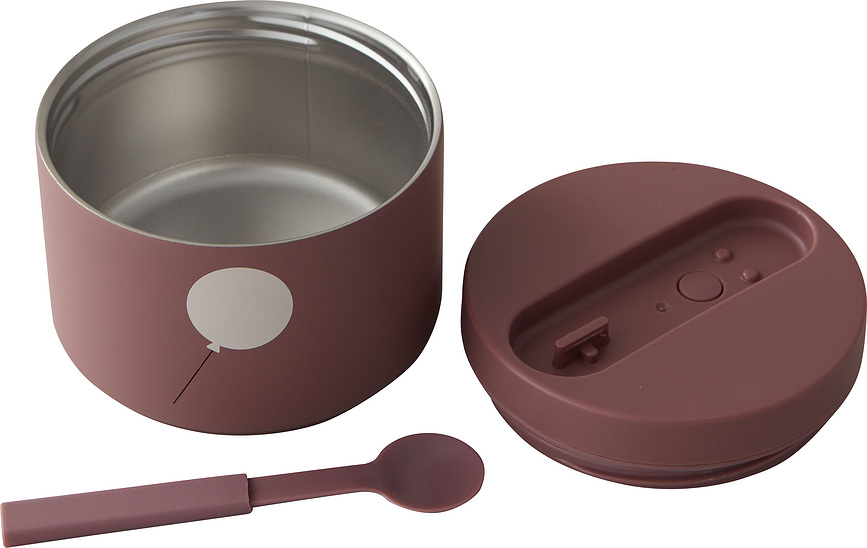 Fiambrera infantil To Go, rosa empolvado, con cuchara, Set de 2 piezas