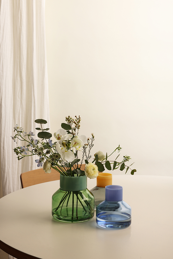 Generous Vase moyen, bleu