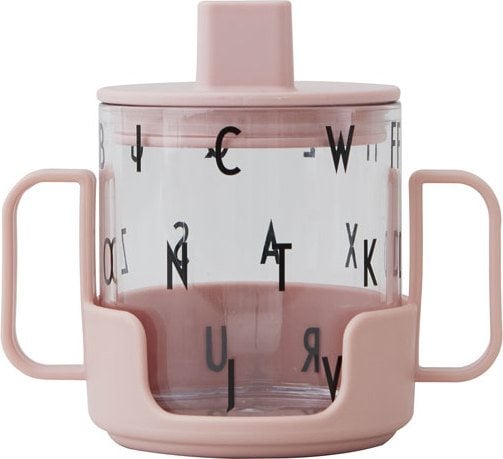 Grow Baby-Becher puderfarbig aus Melamin und Glas 3 El.