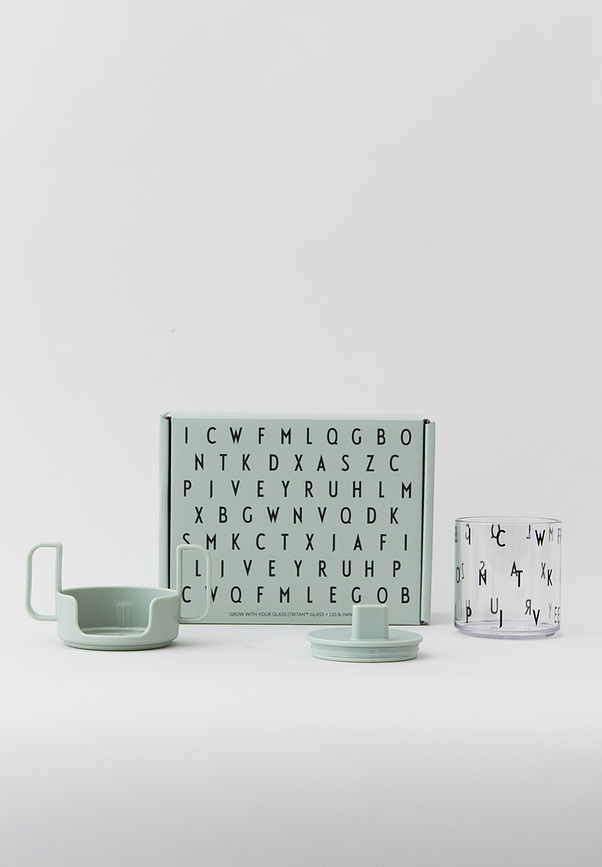 Grow Tasse pour Enfant, verte, en mélamine et verre, Set 3 pièces