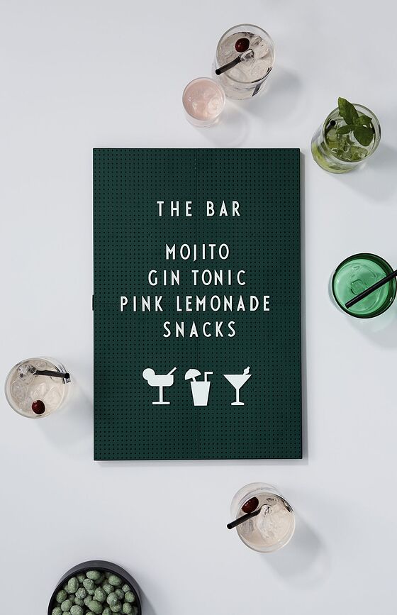 Iconos para tablero Design Letters, temática Party, negros, 20 unidades