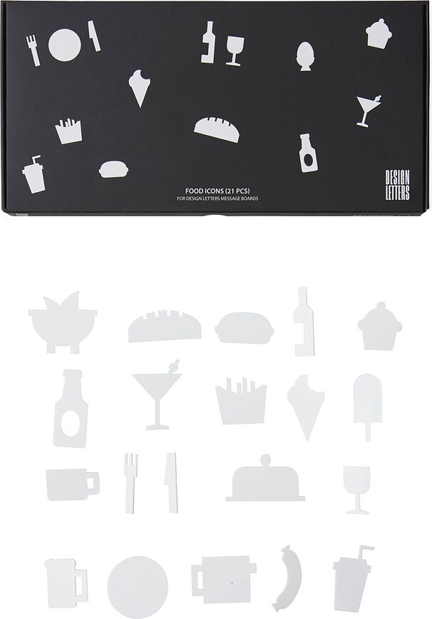 Ikonas tāfelei Design Letters Food baltas 21 gab.