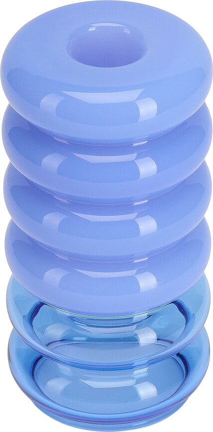 Jarrón y Portavelas Bubble, azul, 2 en 1