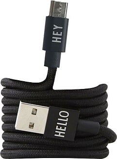 Kábel micro USB USB Design Letters čierny