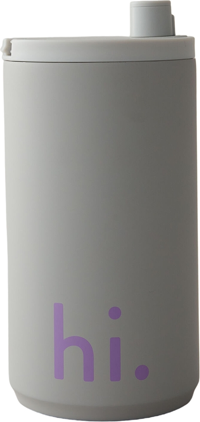 Kelioninis puodelis Design Letters Hi pilkos spalvos 350 ml