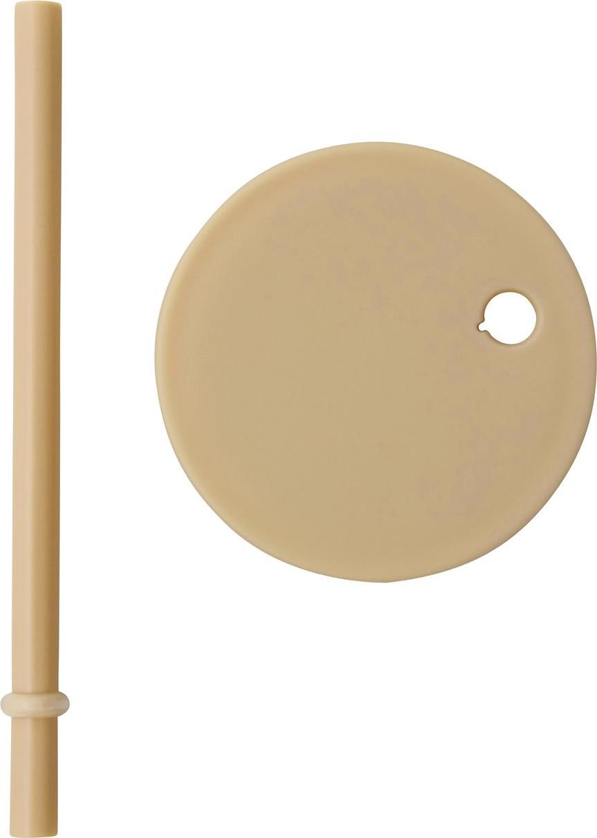 Kids Personal Becherdeckel mit Strohhalm beige