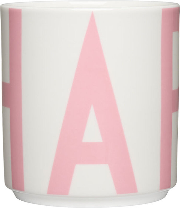 Κούπα Vintage ABC Happy, λευκό-ροζ