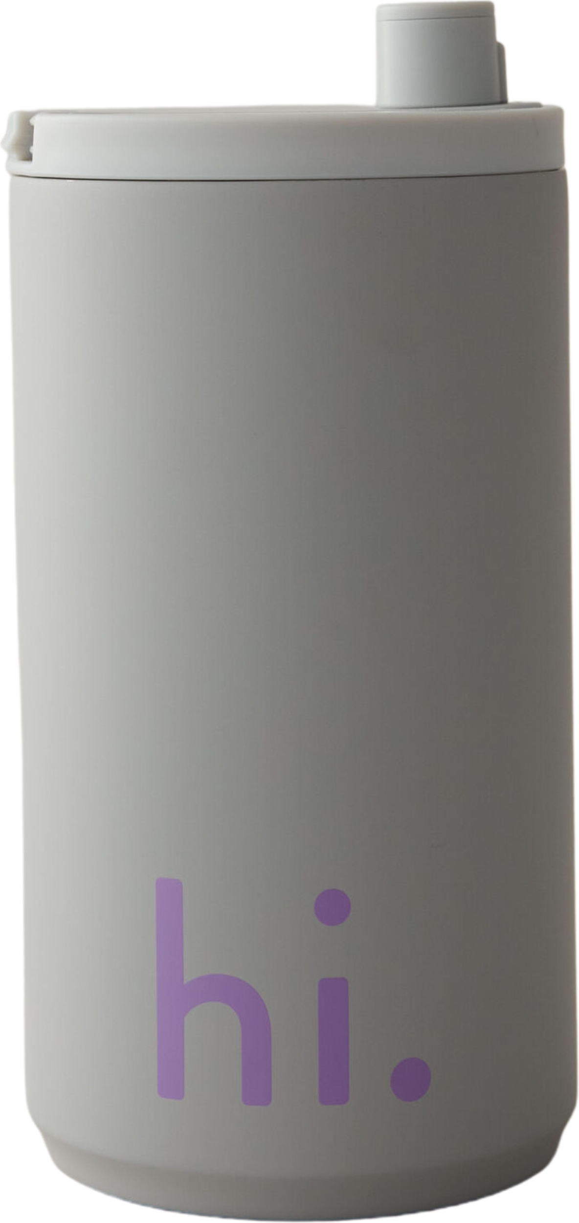 Kubek podróżny Design Letters Hi 350 ml szary