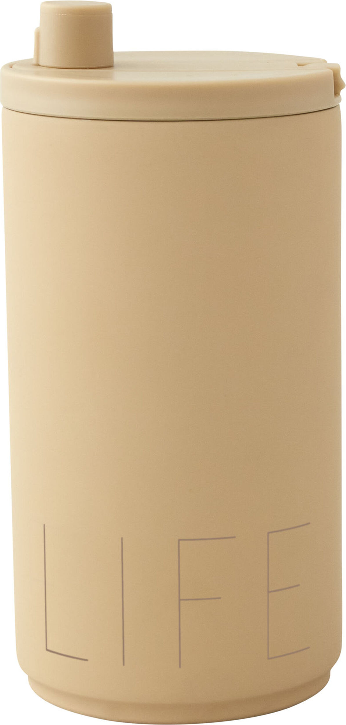 Kubek podróżny Design Letters Life 350 ml beżowy