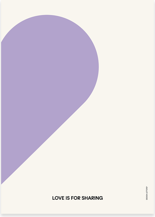 Love Plakat, 50 x 70 cm, vijoličen