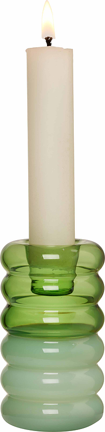 Portavelas para vela clásica Hoop, amarillo y gris