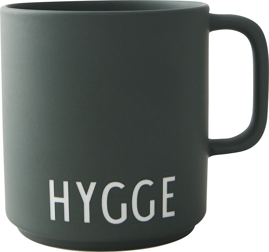 Puodelis su rankena Favourite Hygge tamsiai žalios spalvos
