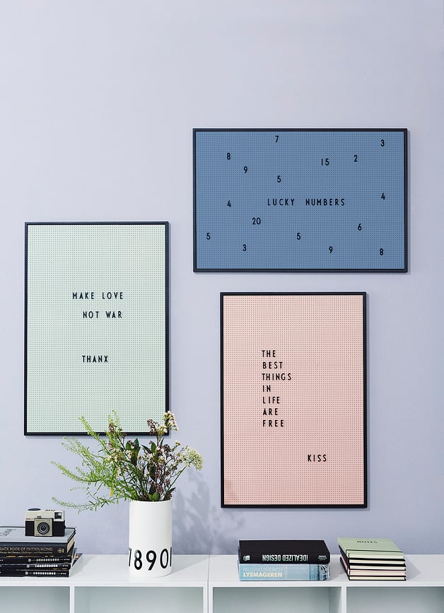 Pizarra de Mensajes Design Letters, formato A2, negra