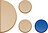 Tăvi decorative Treasure bej și albastru-cobalt 4 buc.