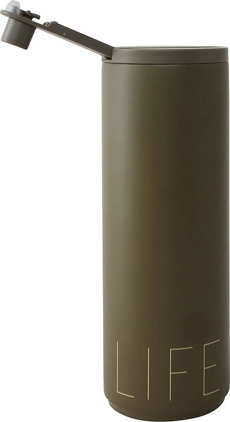 Taza de viaje Design Letters Life, 500 ml, oliva