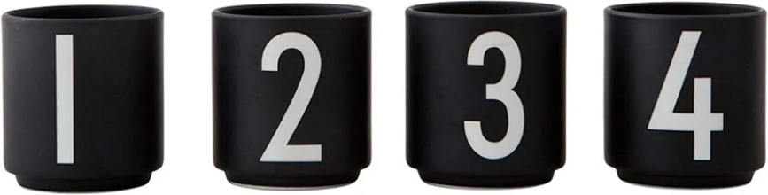 Tazas de espresso AJ, negras, Pack de 4 unidades