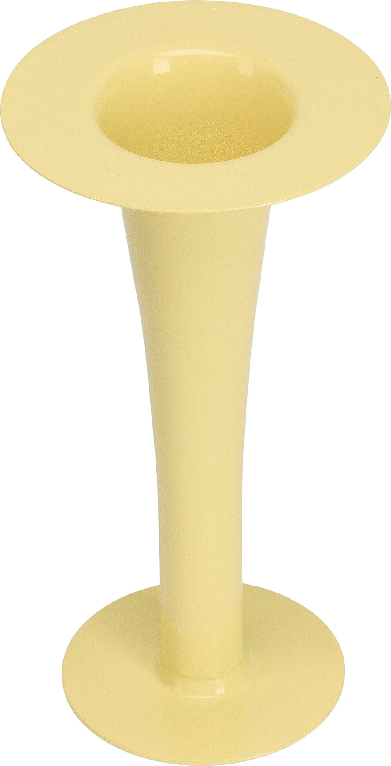 Trumpet Vase oder Kerzenständer gelb 2in1