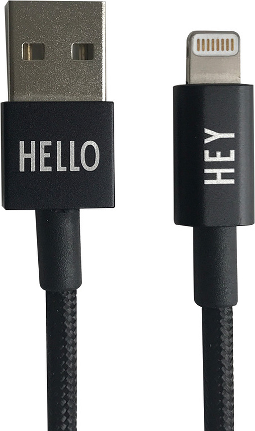 Usb kabelis Design Letters iPhone/iPad ierīcēm melns