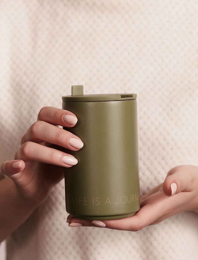 Taza térmica Design Letters Life is a Journey, turquesa