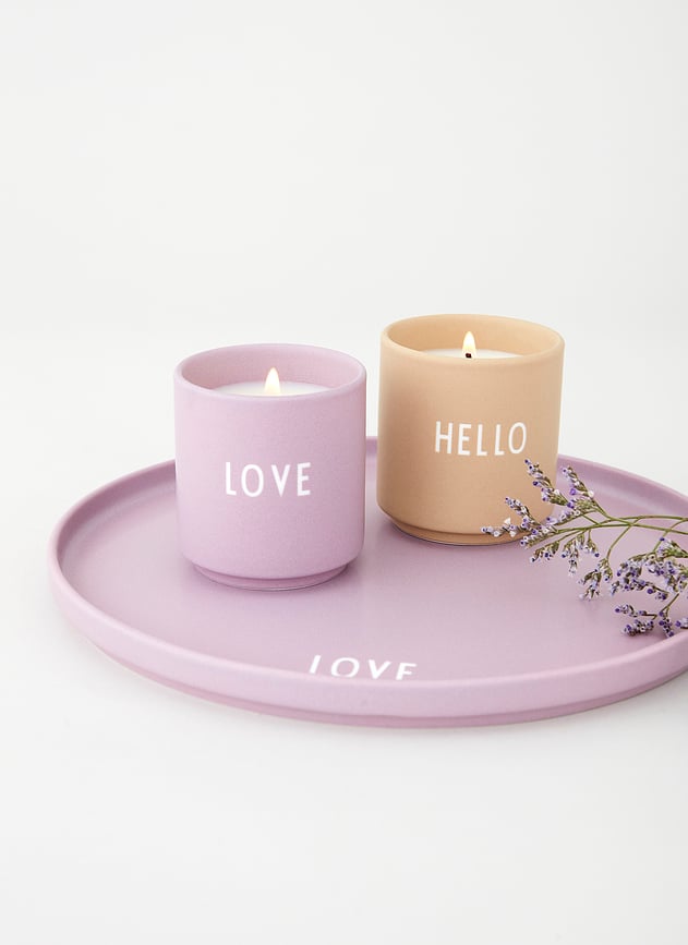 Vela aromática Design Letters Hello